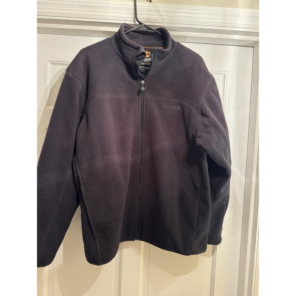 Timberland Fleece Jacket Full Zip Black Men's Size Large
